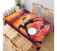 Aozhiswe Nappe de Table Rectangulaire Yoga Nappe Exterieur Impermeable Jardin 140x200 cm Table Cloth Thème Sportif Imprimée Anti-Taches Nappes Protection Cuisine Fête a-10575
