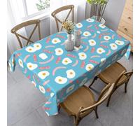 Aozhiswe Nappe de Table Saucisses Au Bacon Nappe Carrée 120x120 cm Table Cloth Bleu Imprimée Impermeable Anti-Taches Nappes Protection Cuisine Exterieur Jardin Fête a-10172