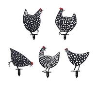 AOZITA Lot de 5 piquets décoratifs en métal de 33 cm pour décoration de Jardin, allée, Sol, pelouse, extérieur