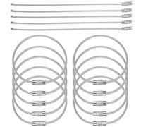AOZUO 25 Pièces 15 Cm Porte Clé Porte-Clés En Fil De Fer,Porte Cles,Anneau Porte Clé Câble Porte En Acier Inoxydable Grand Anneau En Métal Clés Grand Porte-Clés En Acier Inoxydable