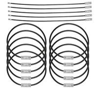 AOZUO 25 Pièces 15 Cm Porte Clé Porte-Clés En Fil De Fer,Porte Cles,Anneau Porte Clé Câble Porte En Acier Inoxydable Grand Anneau En Métal Clés Grand Porte-Clés En Acier Inoxydable