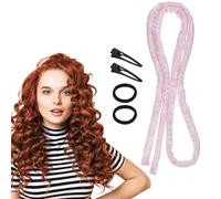 AOZUO Bandeau Bigoudi sans Chaleur, Bigoudi sans Chaleur Boucles sans Chaleur de Nuit pour Cheveux Courts et Longs Sans Chaleur Boucles de Nuit avec Bigoudis Fins pour Dormir pour Cheveux Courts (Rose