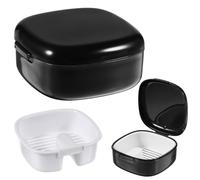 AOZUO Boîte à bretelles, étui de retenue, boîte à attelles dentaires avec écran filtrant amovible, étui de protège dents orthodontique pour femmes, hommes, adolescents, adultes (noir)