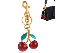 AOZUO Breloque de sac cerise, pendentif de sac cerise pour femme, porte clés pendentif pour sac à main, sacs, sacs à main, portefeuilles, sacs à dos, breloques de sac (or-B)