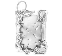 AOZUO Cadre en plastique galvanisé Kpop porte carte photo avec porte clés, cadre d'affichage de carte photo Y2K, carte photo plaqué argent pour support de carte d'identité, fournitures de bureau