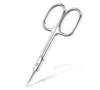 AOZUO Ciseaux à Cuticules Courbés, Ciseaux à Cuticules Ongle Courbés Extra Fins, Ciseaux à Sourcils de Précision, Ciseaux de Manucure, Ciseaux à Ongles Professionnels en Acier Inoxydable(Argent)