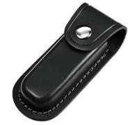 AOZUO Étui à couteau en cuir pour ceinture, fourreau de couteau de 12,5 cm, étui pliable pour couteau de poche, étui en cuir avec fermeture à cliquet, passant de ceinture, Noir , Trousse à clés