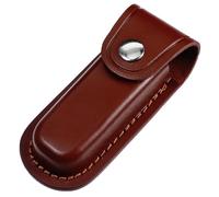 AOZUO Étui à couteau en cuir pour ceinture, fourreau de couteau de 12,5 cm, étui pliable pour couteau de poche, étui en cuir avec fermeture à cliquet, passant de ceinture, marron, Trousse à clés