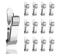 AOZUO Lot de 12 mini pinces métalliques 4 x 1.3 cm, petites pinces à ressort, pinces crocodiles, pinces à rideaux, pinces à linge pour cuisine, maison, bureau et école pour fils, photos, rideaux