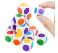 AOZUO Lot de 20 cubes de couleur, 16 mm cubes à points de couleur colorés à emboîter pour école primaire cube chuchotement planche à dés pour petits enfants dés colorés pour salle de classe jeux de