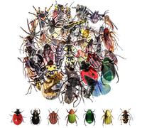 AOZUO Lot de 50 autocollants réalistes en forme d'insectes, imperméables, transparents, mixtes, sur le thème du printemps, autocollants esthétiques pour bouteilles d'eau