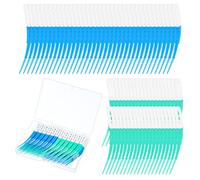 AOZUO Lot de 84 brosses interdentaires souples, brosses interdentaires jetables en silicone, brosse à fil dentaire pics à fil dentaire avec boîte de rangement pour le nettoyage des dents soins bucco