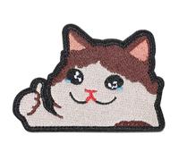 AOZUO Patch Brodé En Forme De Chat Amusant Qui Pleure Accessoires De Bricolage Avec Crochet Au Dos Pour Sacs À Dos Tactiques Harnais Gilets Sacs De Sport Chapeaux Et Casques