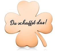 AOZUO Vous créez le porte-bonheur, trèfle à quatre feuilles, porte-bonheur pour examen, cadeau d'opération, cadeau d'examen, bonne chance, cadeau attentionné pour la famille, les amis (doré)
