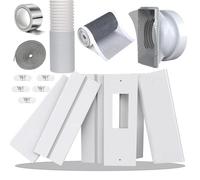 Aozzy 240cm joint de porte pour climatiseur avec Tuyau Φ13cm Extensible, Verrou & Joint, Adaptateur Universel 13/15cm pour Climatiseur Mobile/Déshumidificateur sur Porte/Fenêtre