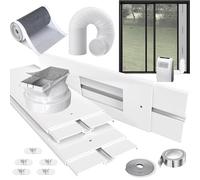 Aozzy 240cm kit calfeutrage climatiseur pour climatiseur mobile avec Tuyau Φ15cm, 1 m Filtre DIY & Joint, Adaptateur 13/15cm pour Mobile Air Conditioning/Déshumidificateur sur Porte/Fenêtre