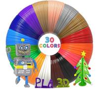 Aozzy 3D Stylo Fils Filament, Filament PLA 1.75mm Lot de 30 Couleurs Différentes, 197" Chaque Couleur, Pour Imprimante 3D et Stylo 3D