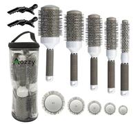 Aozzy Brosse Ronde Brushing Professionnelle, 5 Tailles Cylindre céramique antistatique Brosse à cheveux Pour chauffage uniforme, Cheveux Bouclés, Lissage des Cheveux, Coiffage.