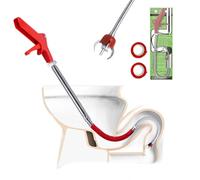 Aozzy Furet Déboucheur Canalisation WC 1.8m - Déboucheur toilette à manivelle avec Griffe D'aigle - Anti-rayures - Débouchage Serpent de plombier idéal pour éliminer débris & sabots cheveux drains…