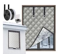 Aozzy Rideau isolant pour fenêtre en hiver ajustable120x160cm isolation renforcée à trois couches contre le froid et le vent rideau isolant pour fenêtre en tissu Oxford coton et feuille d'aluminium