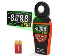 AP-8801A Luxmetre Numerique 0.1~400,000Lux Affichage D'écran Coloré Mesureurs de Lumière Numerique Mesureur de Température Ambiante avec Maintien de Données+Max/Min+Stockage de Données+Lux/FC