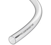 AP Automotive - Tuyau flexible renforcé tressé en PVC transparent de 19 mm (3/4") pour air, eau, huile, gaz, aliments - 5 mètres