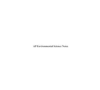 AP Environmental Science Notes