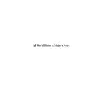 AP World History: Modern Notes