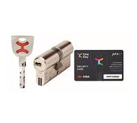AP4S De Cisa 30 x 40 Came à Double EMBRAYAGE Bombin de Sécurité Couleur Laiton Renforcé Anti-casse Antibumping Anti-perçage Anti-extraction Serrure Porte 5 Clés Cylindre Carte