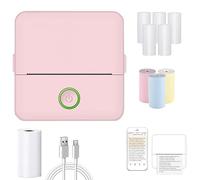 APAAZO Imprimante Doodle Dash, Mini-imprimante Portable Notebuddy, Mini-imprimante Portable Myminiprinter, Mini-imprimante Note Buddy, Imprimante D'autocollants sans Encre Bluetooth (Pink Suit)