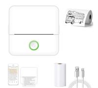 APAAZO Imprimante Doodle Dash, Mini-imprimante Portable Notebuddy, Mini-imprimante Portable Myminiprinter, Mini-imprimante Note Buddy, Imprimante D'autocollants sans Encre Bluetooth (White)