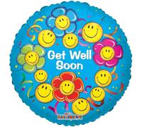 Apac - Ballon en plastique "Get Well Soon" - Film SG30412 (Taille unique) (Bleu/Jaune/Rose)