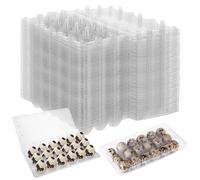 APACALI 100 Stück Wachteleierschachteln, Wachteln Eierschachteln 18 Gitter, Kunststoff Wachtelei Schachteln mit Deckel, Transparente Wachteleierschachteln