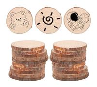 APACALI 100pcs Rondins de Bois 5-6cm, Rondins sans Trou, Disques Rondelles pour D├ęcoration No├ l, Marque Place Mariage, Pyrograveur