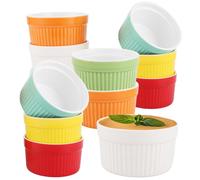 APACALI 12 PCS Moules à Soufflé, 180ml Ramequin Four, Bols à Crème Brûlée en Céramique, Ramequin Creme Brulee pour Muffin, Gâteau, Dessert, Sauce