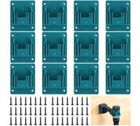 APACALI 12 Pièce Porte Outils Mural pour Makita 18 V, Support de Batterie pour Makita 18 V avec 48 Vis, Support de Machine pour Outils de perçage, bleu, 14,4-18 V