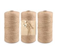 APACALI 3 Rouleaux Corde de Jute Naturelle Brune, 2 mm x 300 m Ficelle Jute Ficelles de Jardinage Corde, Cordon Macramé en Coton Naturel pour Emballage, DIY Artisanat, Fleuristerie, Décoration