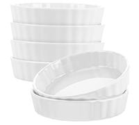APACALI 6 PCS Moules à Tarte en Porcelaine, 120ml Ramequin Moule à Soufflé Crème Brulée, Ramequin Creme Brulee pour Muffin, Gâteau, Dessert, Sauce