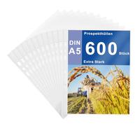 APACALI 600pcs Pochettes Perforée Perforées A5, Transparent Pochettes Plastiques Perforées A5, Pour protéger le papier, les fichiers et documents, Ouverture sur le haut