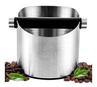 APACALI Bac Marc de Café, 11 x 11 cm Boîte à café, Récipient à Expresso, Boîte à Café en Acier Inoxydable avec barre amortissante et amovible