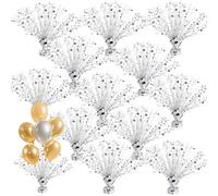 APACALI Lot de 12 centres de table en aluminium métallisé en forme d'étoiles argentées pour décoration de table, anniversaire, mariage, anniversaire de mariage - 30 cm