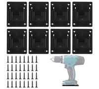 APACALI Lot de 8 porte-outils muraux pour Makita 18 V, perçage d'outils électriques, porte-perceuse, support de batterie avec 32 vis, support de machine, stockage d'atelier, noir, 14,4-18 V
