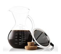 Apace Living ensemble cafetière pour-over avec mesure à café et bouchon en liège - Cafetière goutte-à-goutte élégante avec verseuse en verre et filtre permanent en acier inoxydable (1500 ml)