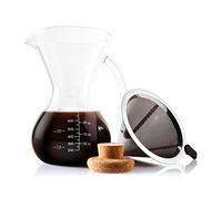 Apace Living ensemble cafetière pour-over avec mesure à café et bouchon en liège - Cafetière goutte-à-goutte élégante avec verseuse en verre et filtre permanent en acier inoxydable (800 ml)