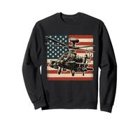 Apache AH 64 USA American Flag United States Patriotic Sweatshirt