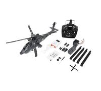 Apache AH-64D CP Hélicoptère 6G/3D RTF Gris avec télécommande, Batterie, câble de Charge, Accessoires