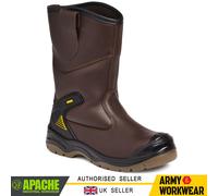 Apache Bottes Cuir Marron Sécurité Imperméable Foreur Embout en Acier & Semelle