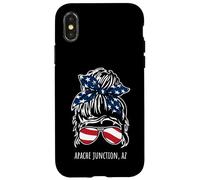 Apache Junction AZ Messy Hair Bun Ribbon Lunettes de Soleil Coque pour iPhone X/XS