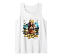 Apache Proud American Native Indian Pinup Girl Lake Retro Débardeur