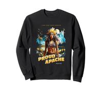 Apache Proud American Native Indian Pinup Girl Lake Retro Sweatshirt